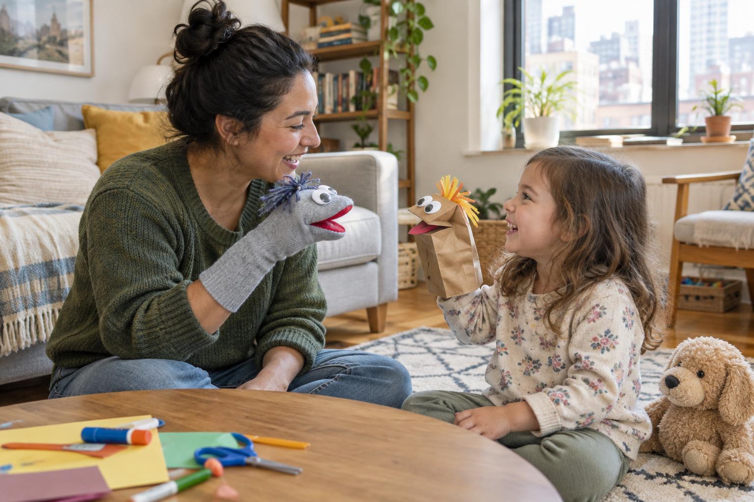 Puppet Play for Everyday Conversation and Imaginative Storymaking